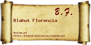 Blahut Florencia névjegykártya